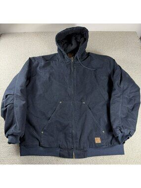 Berne Heavy Carhartt Like Lined Hooded Jacket Black Men’s Size 3XL